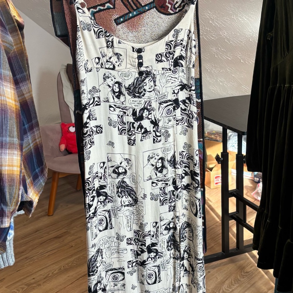 Urban Outfitters Comic Strip Spaghetti Strap Slit Dress, XS - Picture 4 of 13